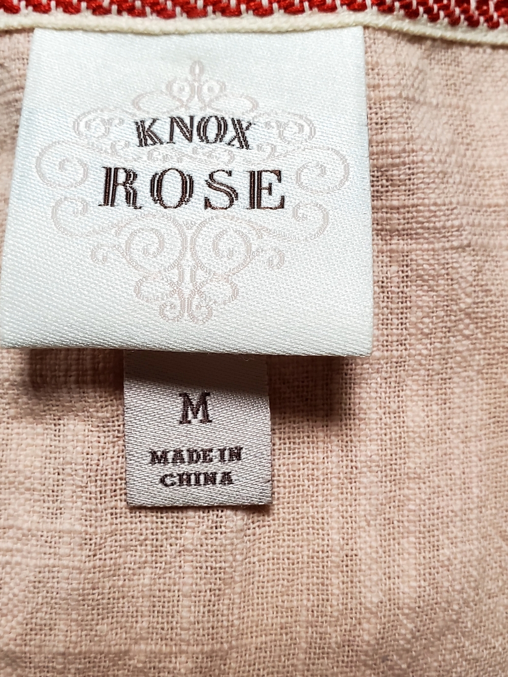 Knox Rose 100% Cotton Blush Embroidered Tiered Mini Dress - Picture 4 of 5
